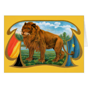 Vintages Zigarrenlabel "African Lion" in Savannah