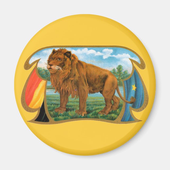 Vintages Zigarrenlabel "African Lion" in Savannah Magnet (Vorne)