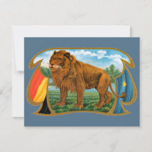 Vintages Zigarrenlabel Art, Löwe, König des Dschun