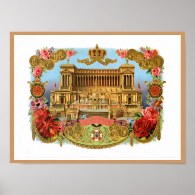 Vintages Zigarrensiegel - Rom Poster (Vorne)