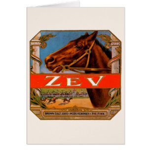 Vintages Zigarrensiegel, Zev-Race-Pferde, brauner