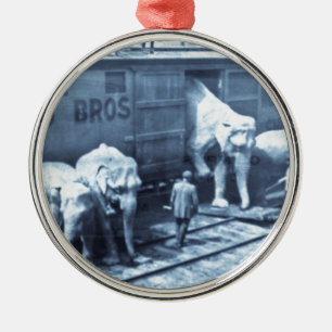 Vintages Zirkus-Elefanten Ringling Eisenbahn-Auto Ornament Aus Metall