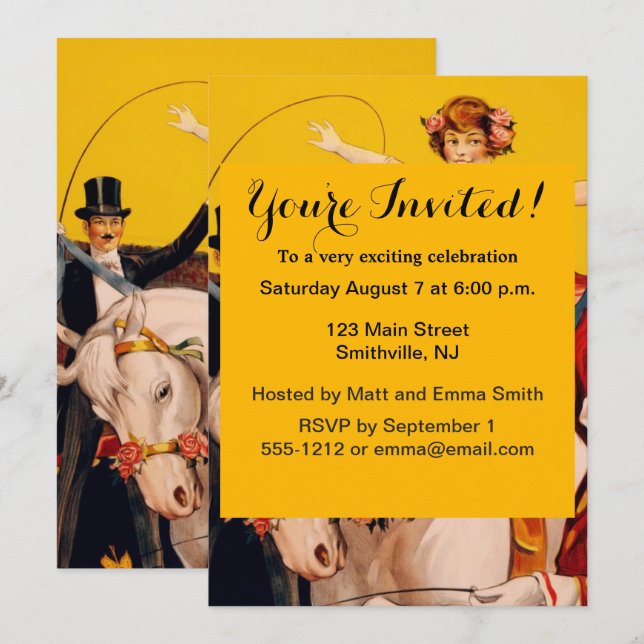 Vintages Zirkusperformer-Poster Einladung (Vorne/Hinten)