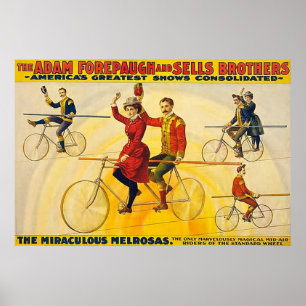 Vintages Zirkusposter Die wunderbaren Melrosen. Poster