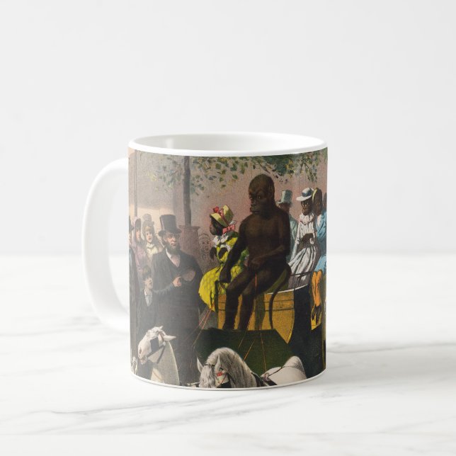 Vintages Zirkusposter eines Affentrainers Kaffeetasse (Vorderseite Links)
