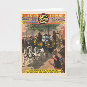 Vintages Zirkusposter eines Affentrainers Karte