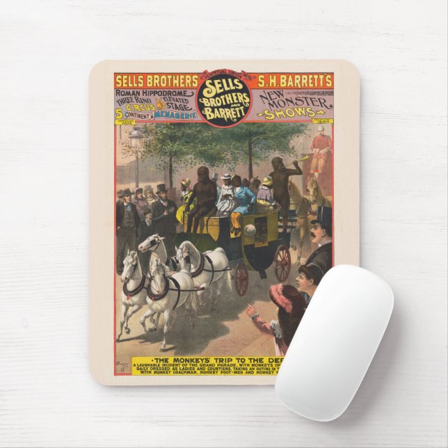 Vintages Zirkusposter eines Affentrainers Mousepad (Mit Mouse)