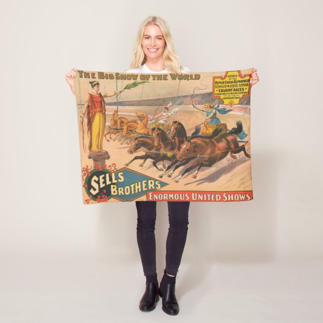 Vintages Zirkusposter eines römischen Chariot-Renn Fleecedecke (Beispiel)