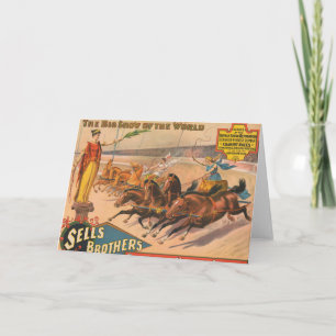 Vintages Zirkusposter eines römischen Chariot-Renn Karte