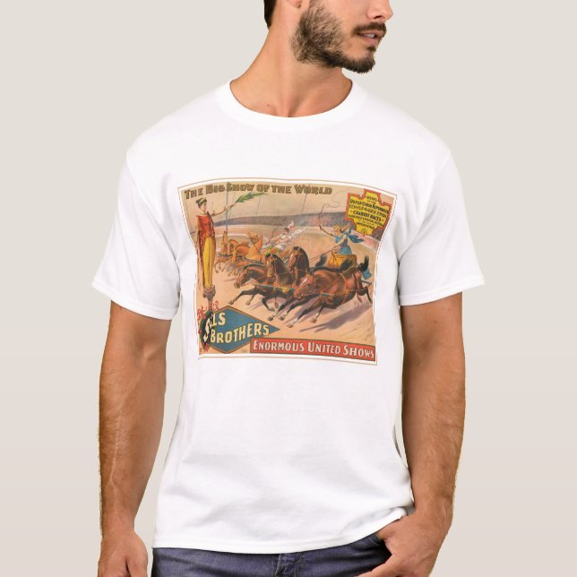 Vintages Zirkusposter eines römischen Chariot-Renn T-Shirt (Vorderseite)