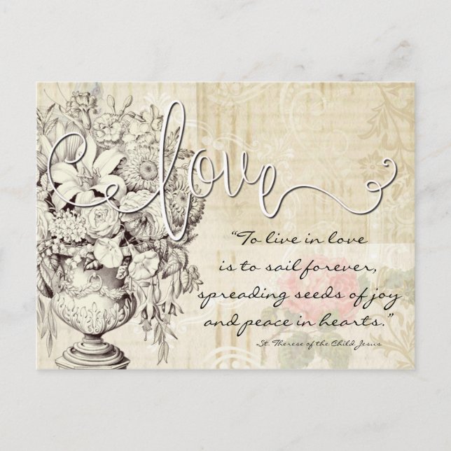 Vintages Zitat aus der Katholischen Kirche Postkarte (Vorderseite)