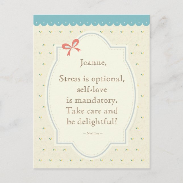 Vintages Zitat Postkarte - Grau (Vorderseite)