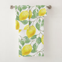 Vintages Zitronen-Rebe-Tuch-Set