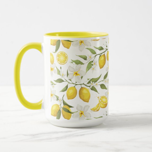 Vintages Zitronenbaummuster Tasse (Links)