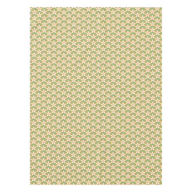 Vintages Zitronengrün und Gelb-Jonquil-Muster Tischdecke (Vorderseite)