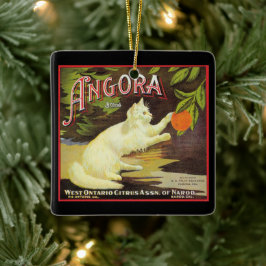 Vintages Zitrusfrüchteetikett Angora Keramikornament