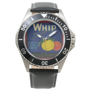 Vintages Zitrusfrüchteetikett Armbanduhr
