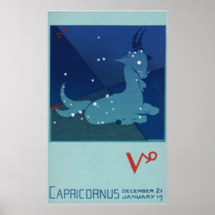 Vintages Zodiak, Astrologie Kornkonstellation Poster