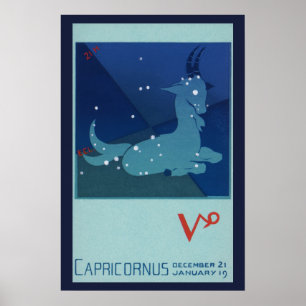 Vintages Zodiak, Astrologie Kornkonstellation Poster