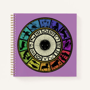 Vintages Zodiakrad Notizbuch