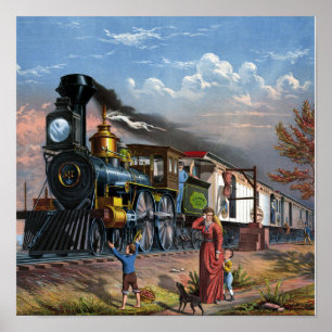 Vintages Zugabbilderplakat Poster