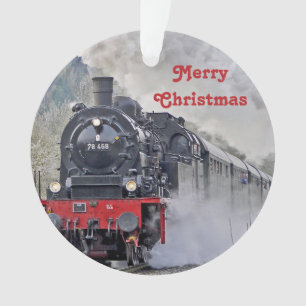 Vintages Zugdampflokomotive Foto Weihnachten Ornament