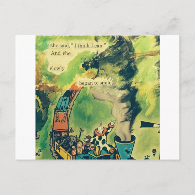 Vintages Zuggedicht Postkarte (Vorderseite)