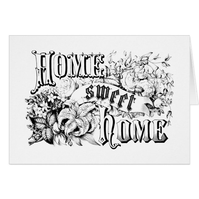 Vintages Zuhause-süße Zuhause-Wohngestaltung und (Vorderseite (Horizontal))