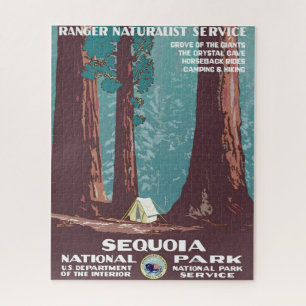 VintagSequoia-Nationalpark-Poster von 1938 Puzzle