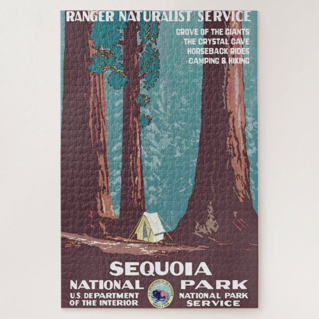 VintagSequoia-Nationalpark-Poster von 1938 Puzzle (Vertikal)