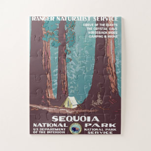 VintagSequoia-Nationalpark-Poster von 1938 Puzzle