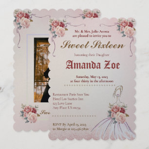 Vintange Sweet 16 / Quinceañera Einladung