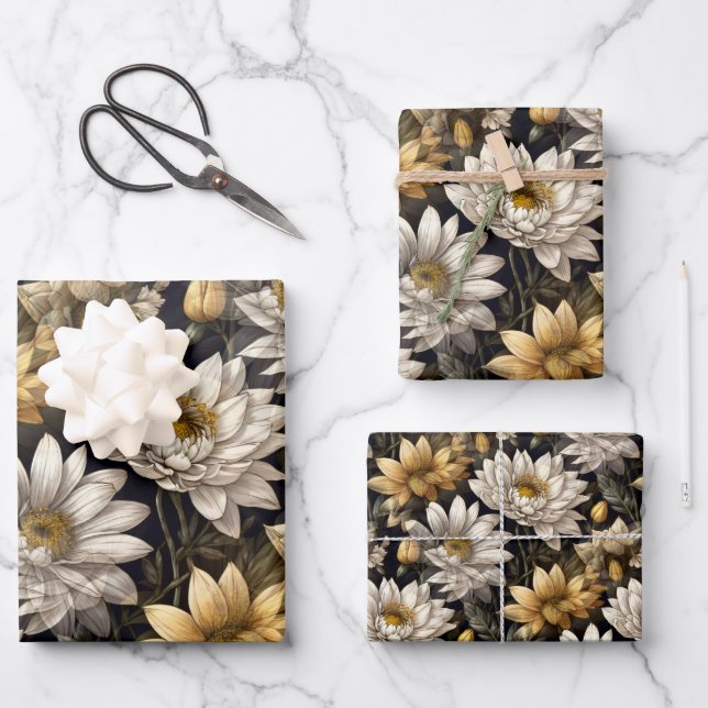 Vintblumen Geschenkpapier Set (Vorderseite)