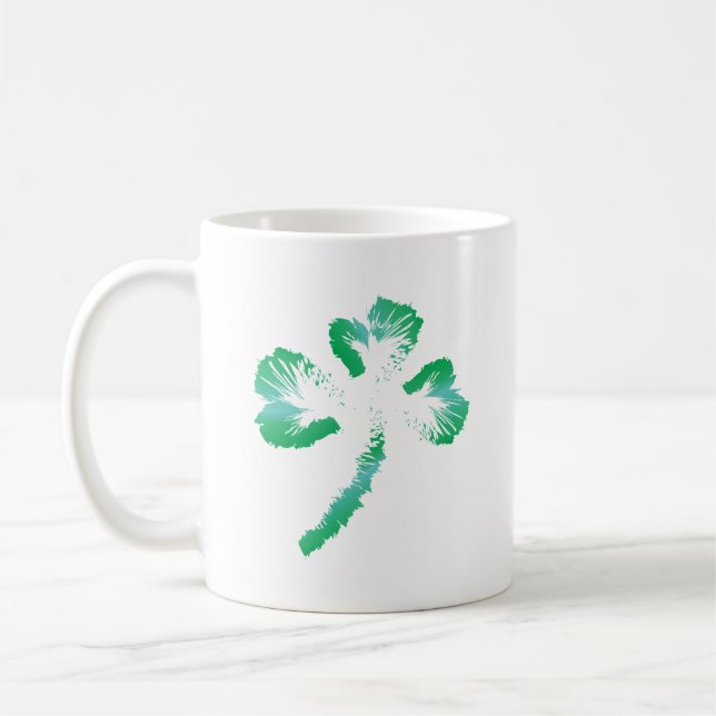 Vintge Kleeblatt Leaf, St. Patrick's Day Kaffeetasse (Links)