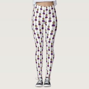 VINTO Retro Football Plaple Black Leggings
