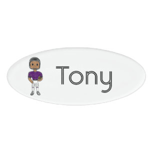 VINTO Retro Football Plaple Black Namenschild