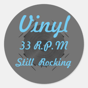 Vinyl 33 RPM Rocking immer noch blau Runder Aufkleber