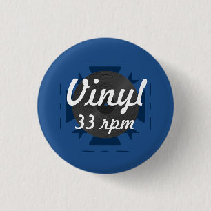 Vinyl 33 U/min, blau/Weiß/Grau Button
