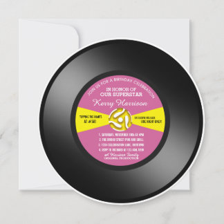 Vinyl 45 Record Geburtstagsparty Einladung