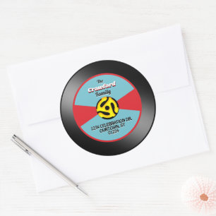 Vinyl 45 Record-Label Familienadresse Runder Aufkleber