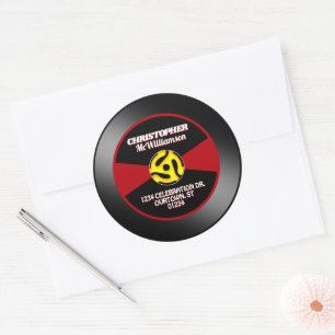 Vinyl 45 Record Label Individual Personalisiert Runder Aufkleber