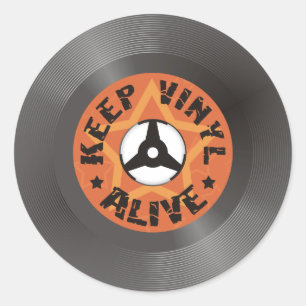 Vinyl Am Leben Erhalten Runder Aufkleber