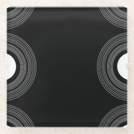 Vinyl auf schwarz glasuntersetzer