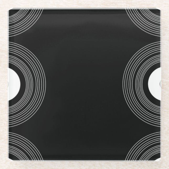 Vinyl auf schwarz glasuntersetzer (Vorderseite)