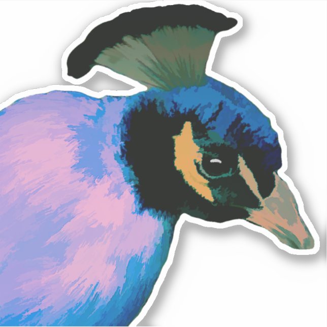 Vinyl-Aufkleber aus gestrichenem Pfau Aufkleber (Vorderseite)