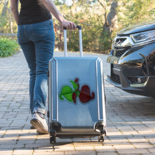 Vinyl-Aufkleber - Grüne und rote Blätter in 3-D Aufkleber