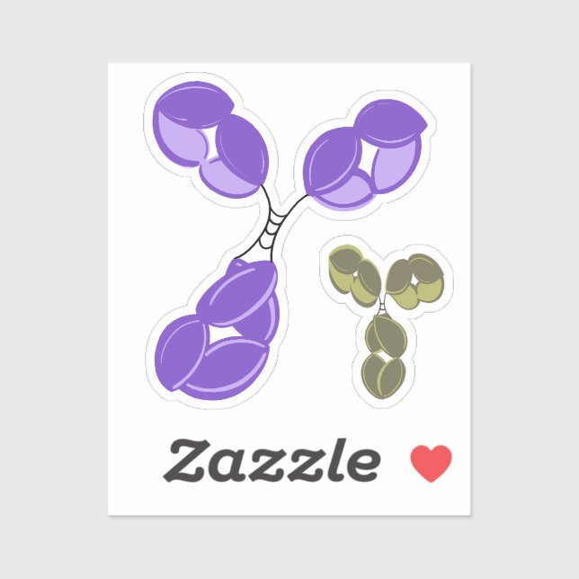 Vinyl-Aufkleber - lila IgG (Antikörper) mit Bonus Aufkleber (Blatt)