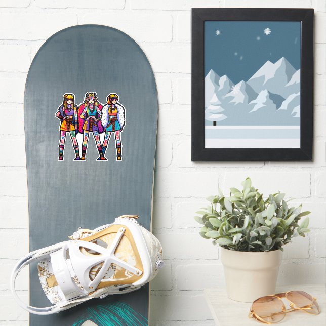 Vinyl-Aufkleber nach Maß geschnitten: Drei Krieger Aufkleber (Snowboard)