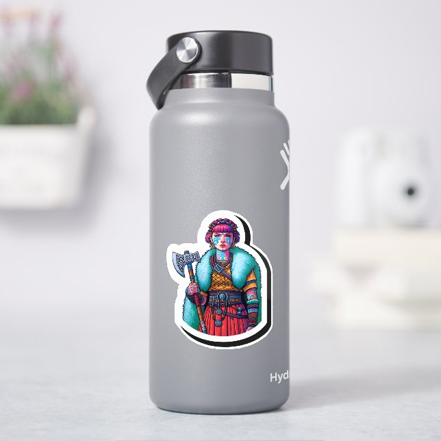 Vinyl-Aufkleber nach Maß geschnitten: Kriegerfrau Aufkleber (HydroFlask)