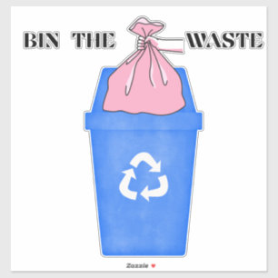 Vinyl-Aufkleber nach Maß geschnitten Mülleimer Aufkleber